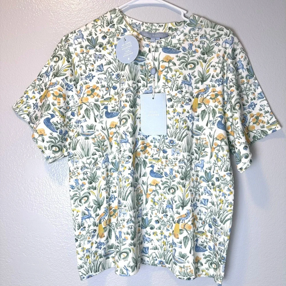 Hill House Size-S The Charlotte Sleep Tee Multi Sherwood Forest Shirt - Picture 1 of 7